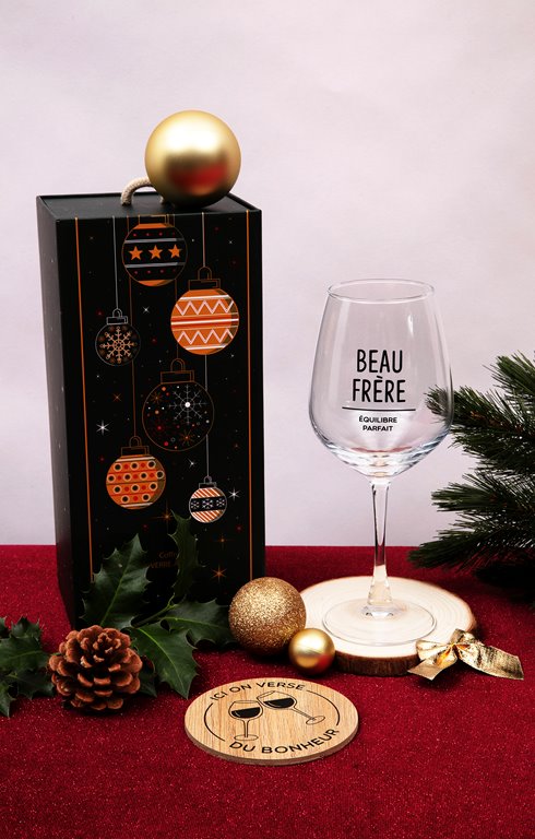 Coffret verre à vin beau frère
