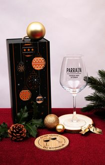 Coffret verre à vin parrain