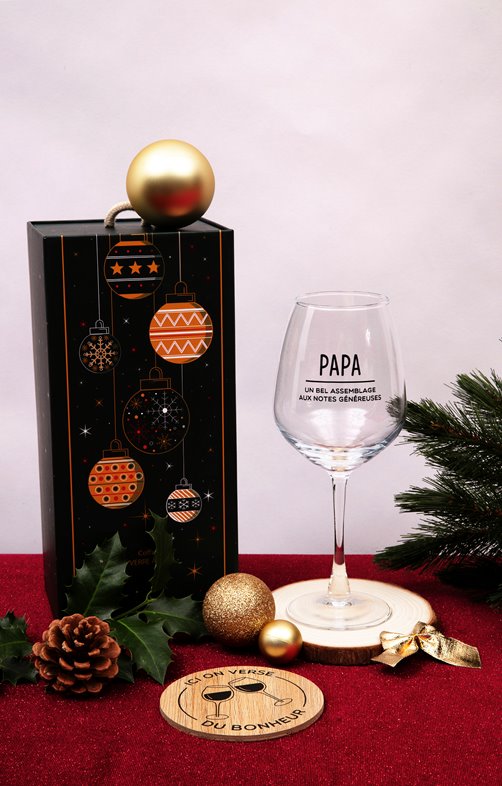 Coffret verre à vin papa