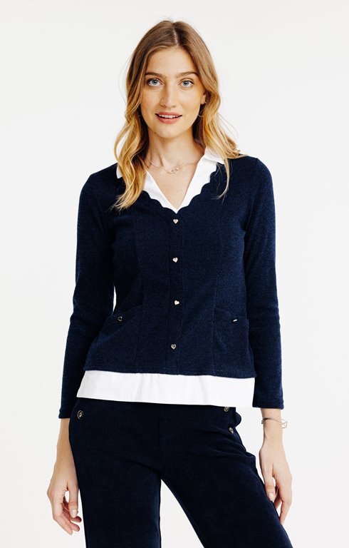 Pull 2-en-1 avec boutons coeurs