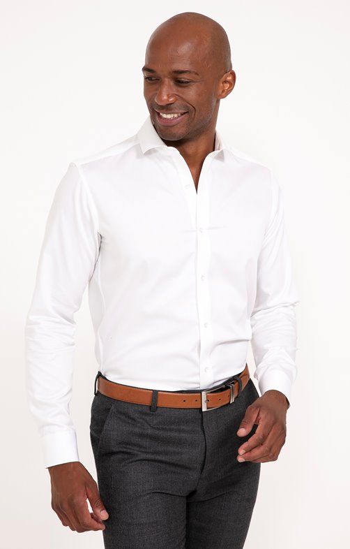 Chemise ajustée manches longues Satin