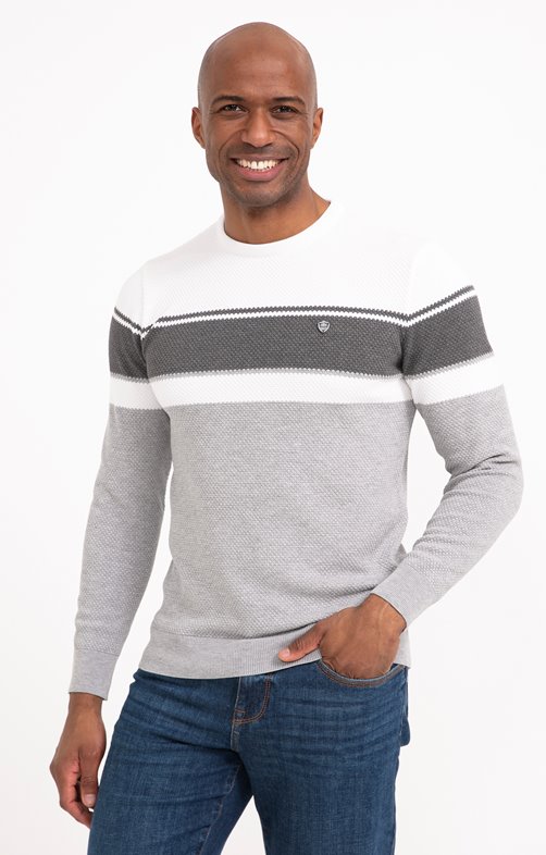 Pull col rond rayé Abeille