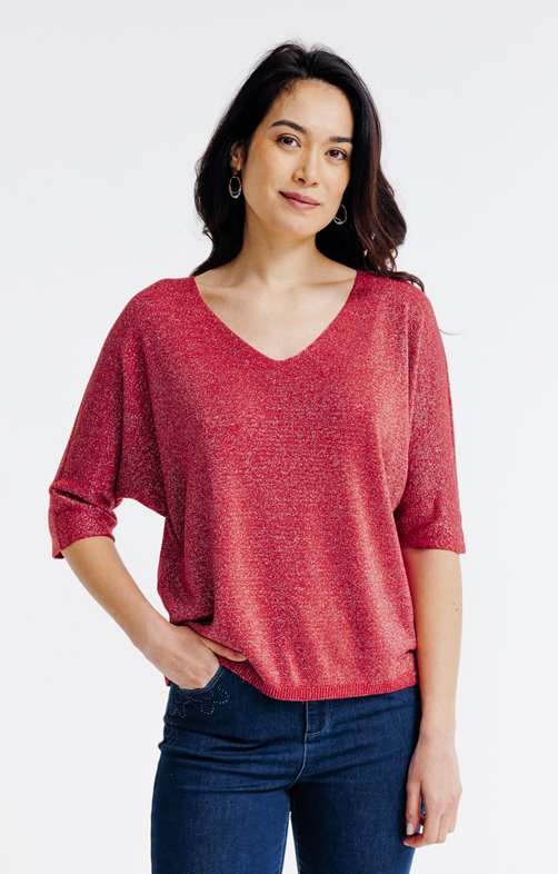 Pull maille brillante