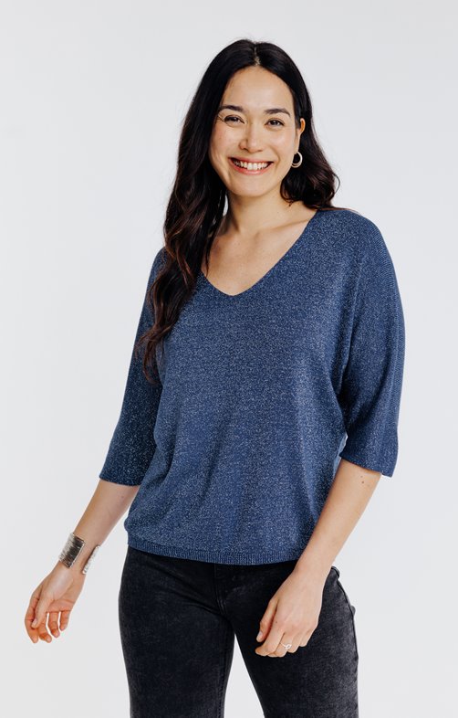 Pull maille brillante