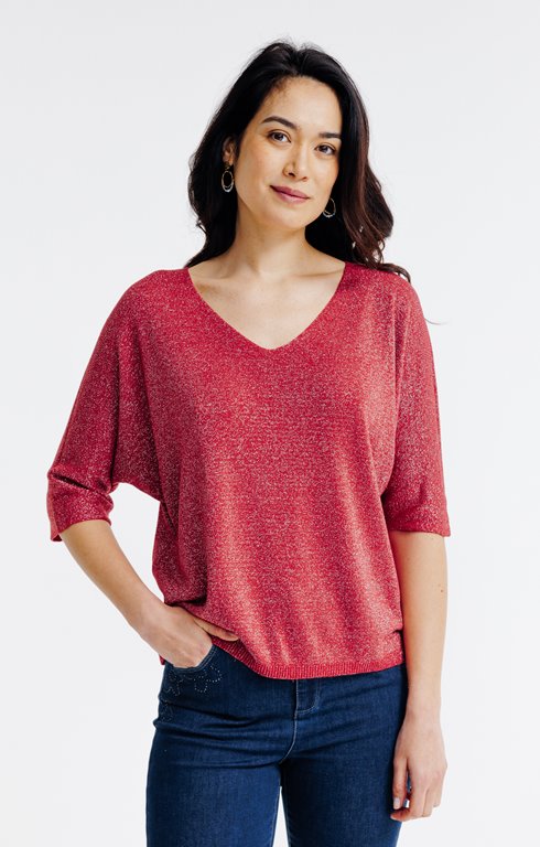 Pull maille brillante