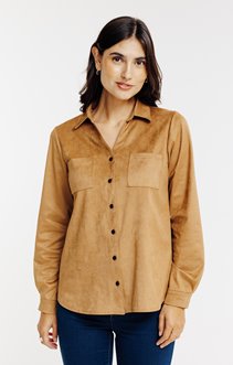 CHEMISE AVEC POCHES EN SUEDINE