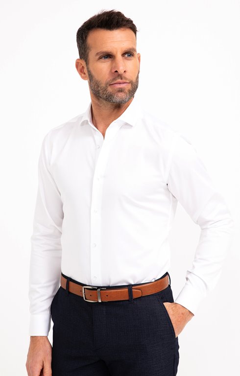 Chemise manches longues satin slim