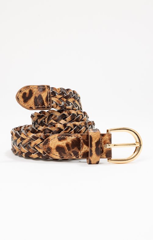 Ceinture tressée léopard