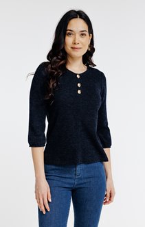 Pull uni manches 3/4 