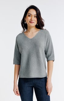 Pull uni manches coudes