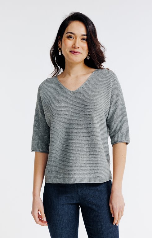 Pull uni manches coudes