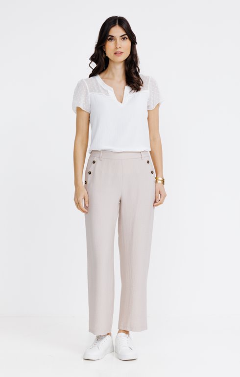 Pantalon très large fluide à pont