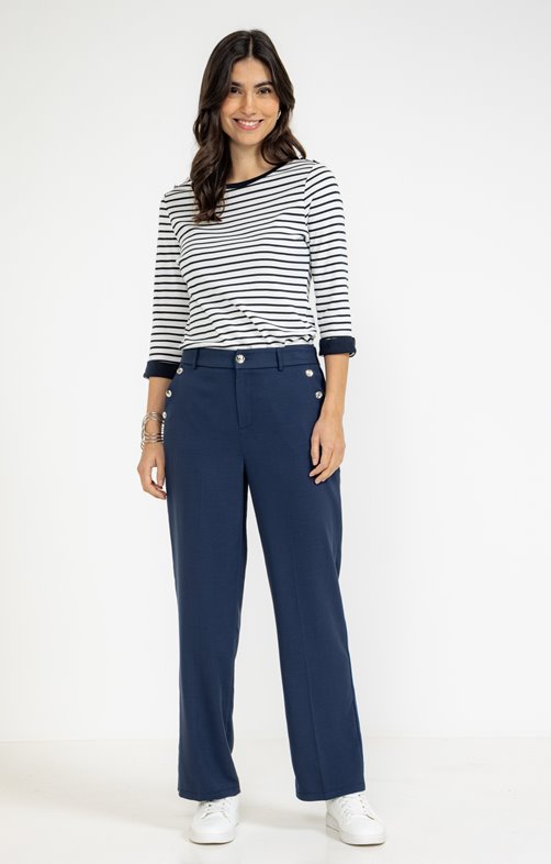 Pantalon flamme boutons fantaisie