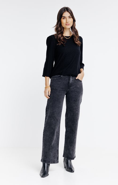 Jean noir coupe large