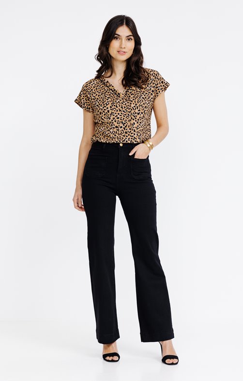 Jean noir poches plaquées