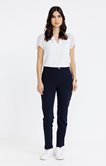 Pantalon slim en maille dos élastique
