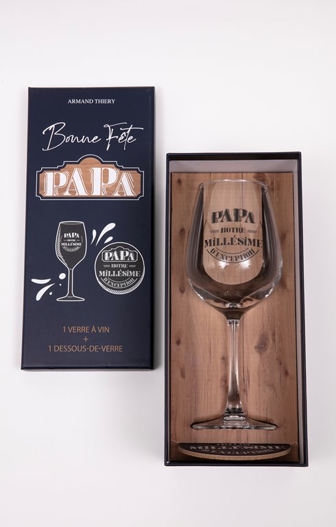 Verre à vin papa notre millésime