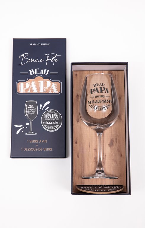 Verre à vin beau papa notre millésime