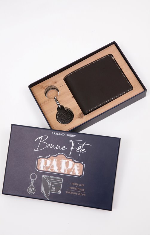 Box avec portefeuille et porte clé