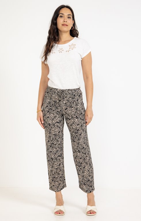 PANTALON LARGE FLUIDE IMPRIME