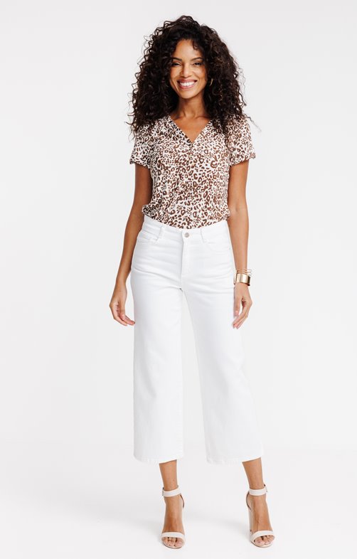 Jean court coupe large