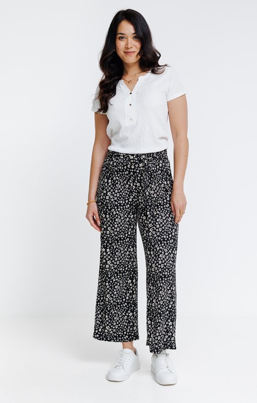 Pantalon large fluide imprimé