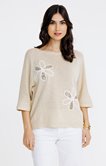 Pull avec patchs fleurs