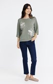 Pull avec patchs fleurs