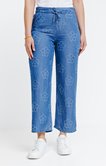 PANTALON TENCEL MOTIFS FLEURS