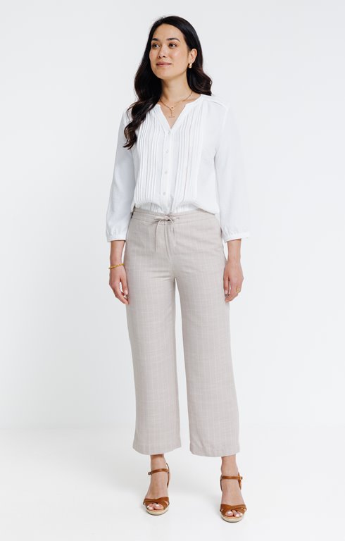Pantalon fluide rayé coupe large