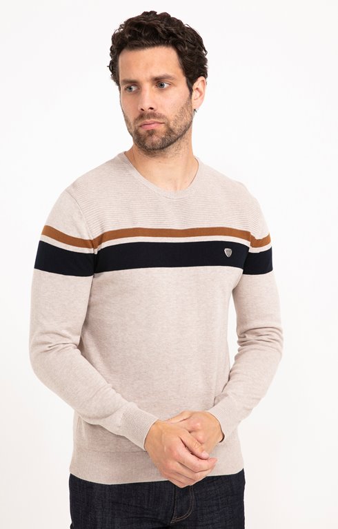 Pull col rond rayé stripe