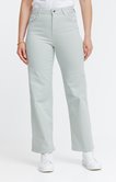 Pantalon large en denim pastel