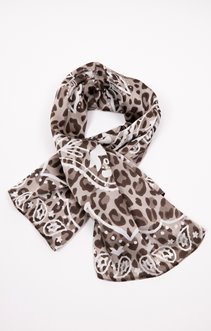 Foulard carré satin imprimé léopard