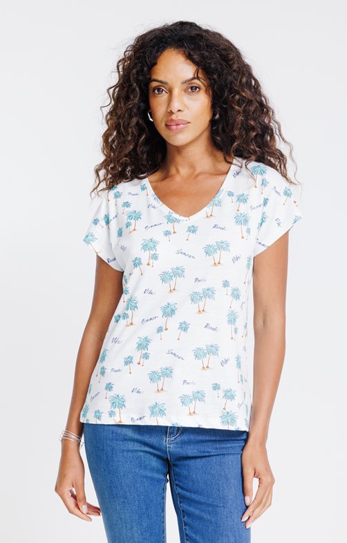 Tee-shirt imprimé manhces courtes