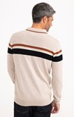 Pull col polo rayé Stripe