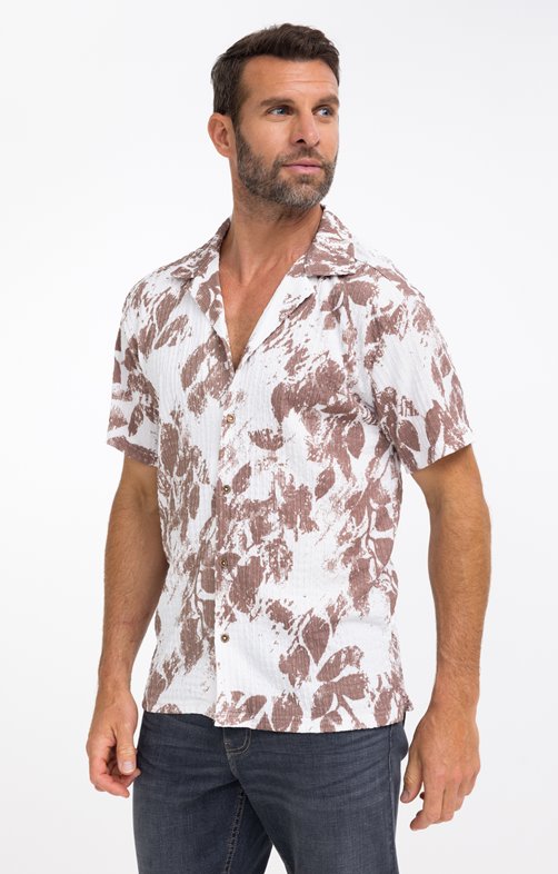 Chemise manches courtes Crep Flower