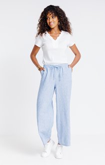 Pantalon coupe jog large rayé lurex
