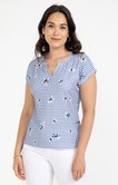 Tee-shirt imprimé vichy et fleur
