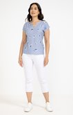 Tee-shirt imprimé vichy et fleur