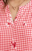 Tee-shirt imprimé vichy et fleur