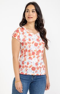 TEE-SHIRT IMPRIME FLEURS