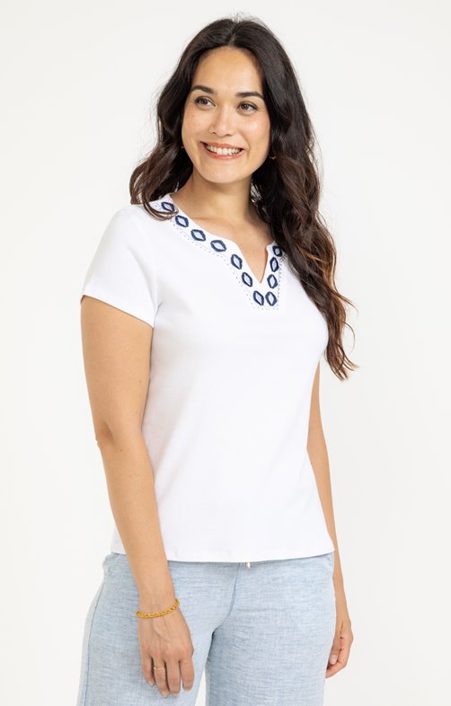 Tee-shirt  avec broderie et strass