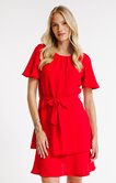 Robe unie à volants