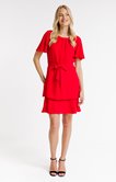 Robe unie à volants