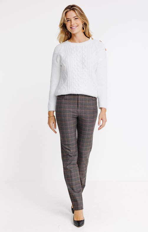 Pantalon carreaux coupe droite