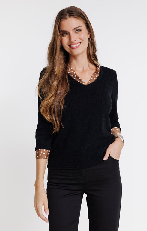 Pull col chemise 