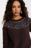 Pull détails perles et sequins