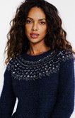 Pull détails perles et sequins