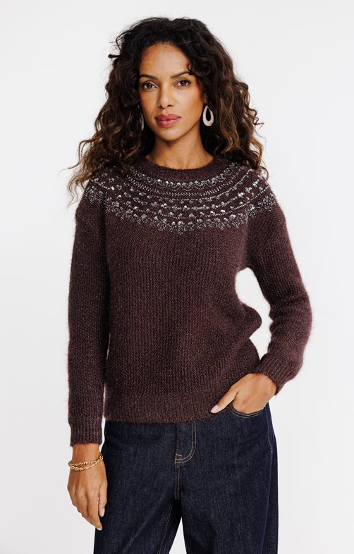 Pull détails perles et sequins