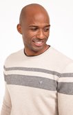 Pull col rond rayé bicolore